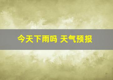 今天下雨吗 天气预报